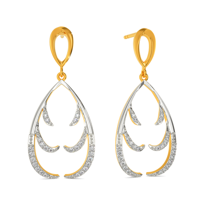 Feather Party Diamond Earrings
