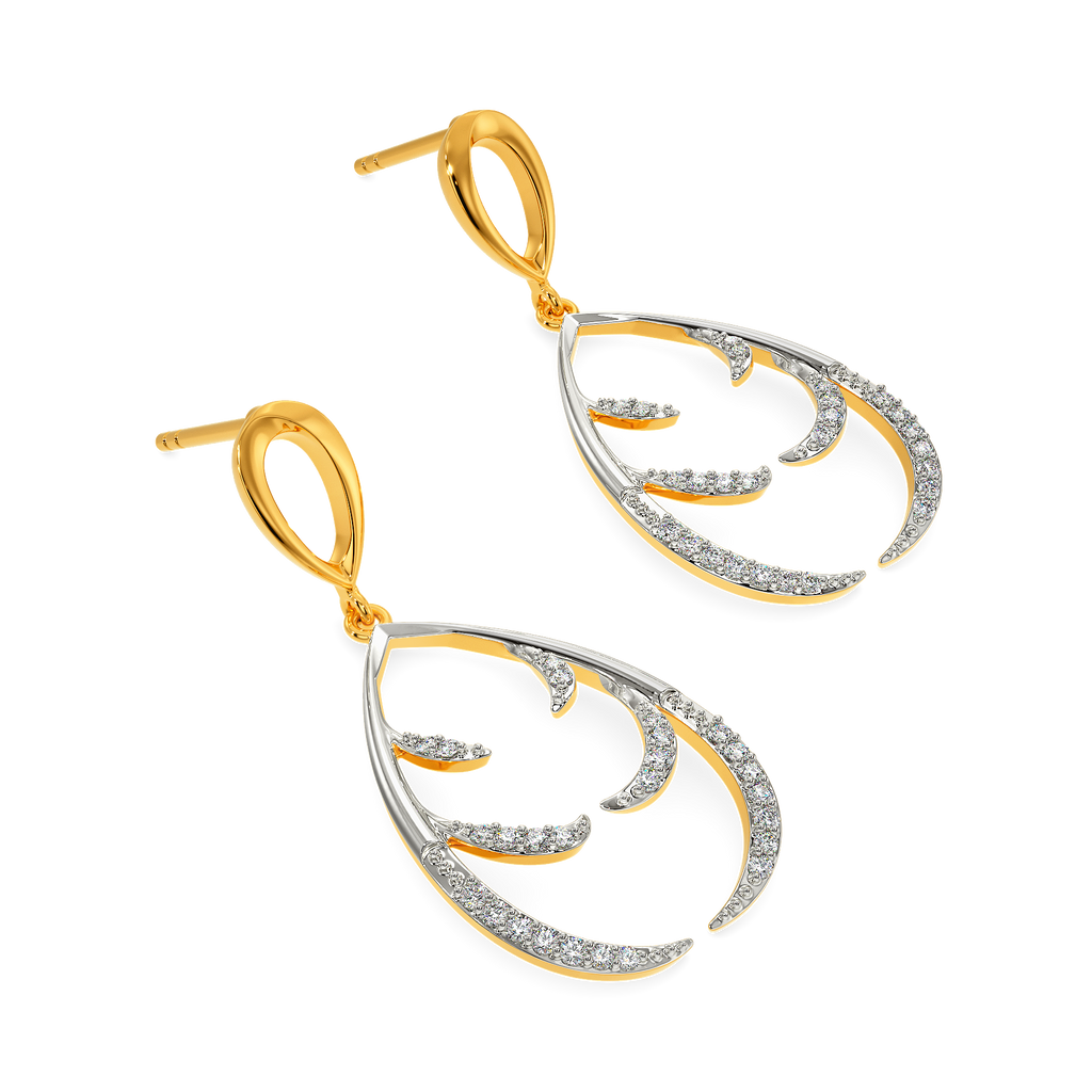 Feather Party Diamond Earrings