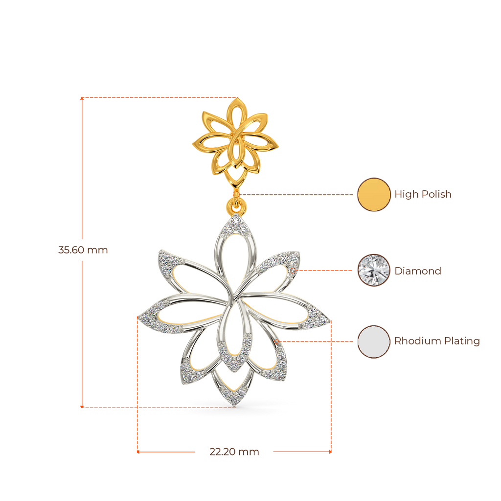 Tune Of The Lotus Diamond Earrings