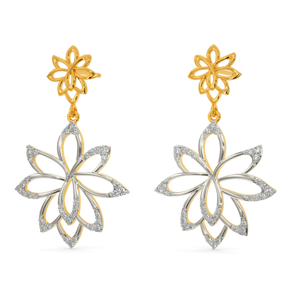 Tune Of The Lotus Diamond Earrings