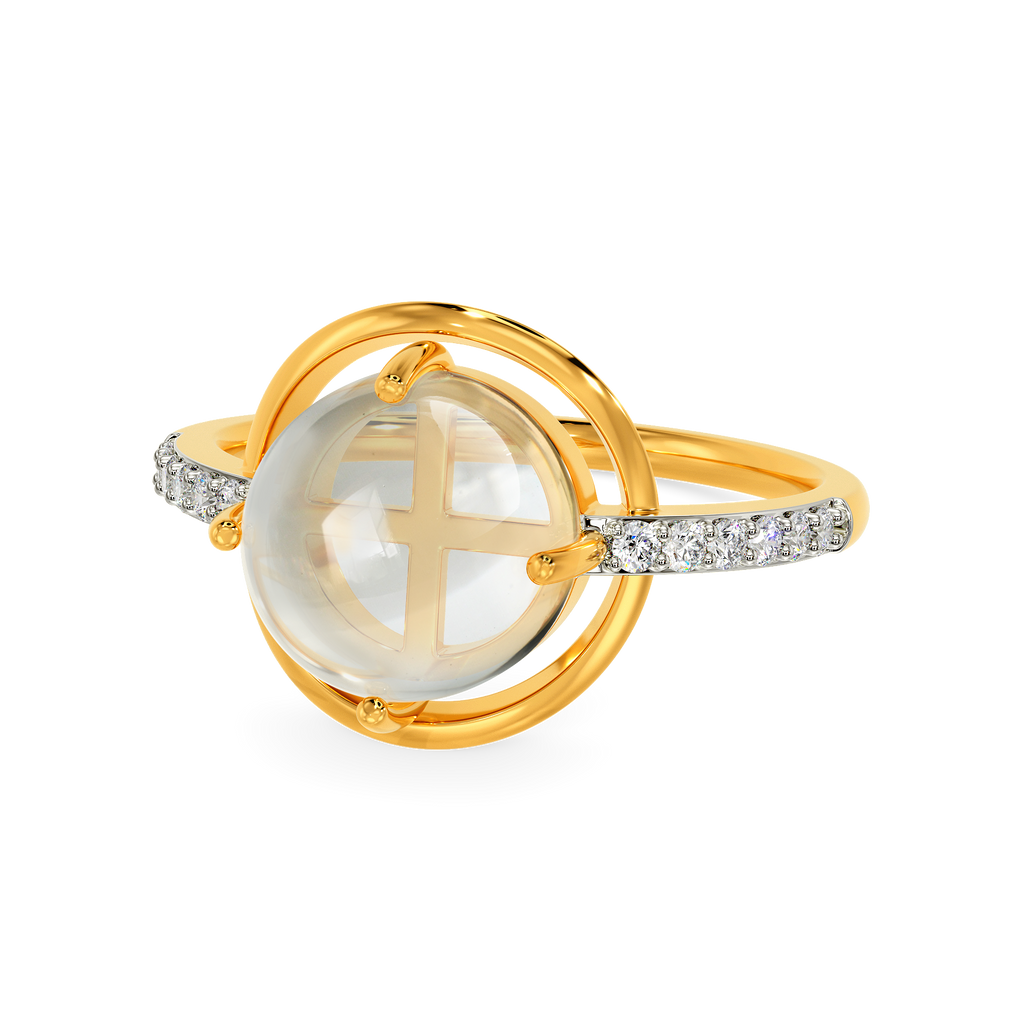 Quartz Aura Diamond Rings
