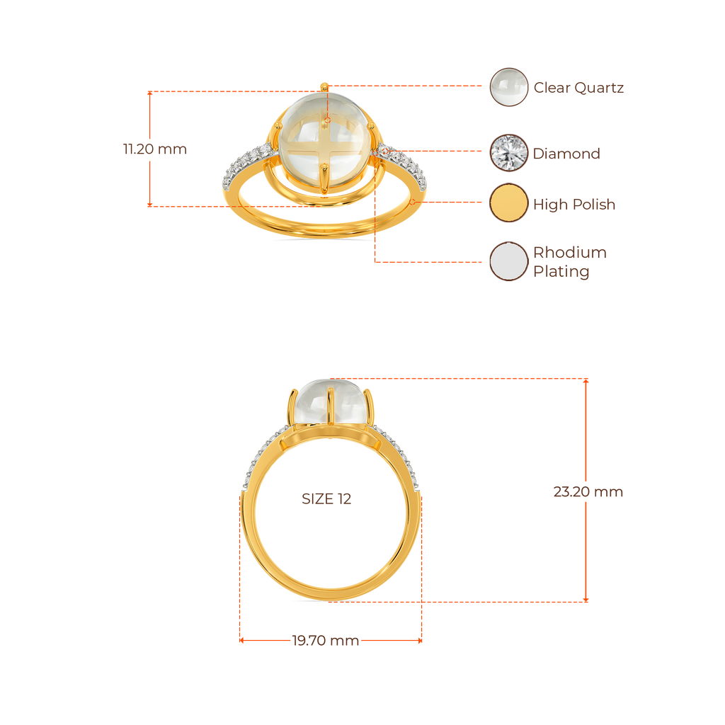 Quartz Aura Diamond Rings