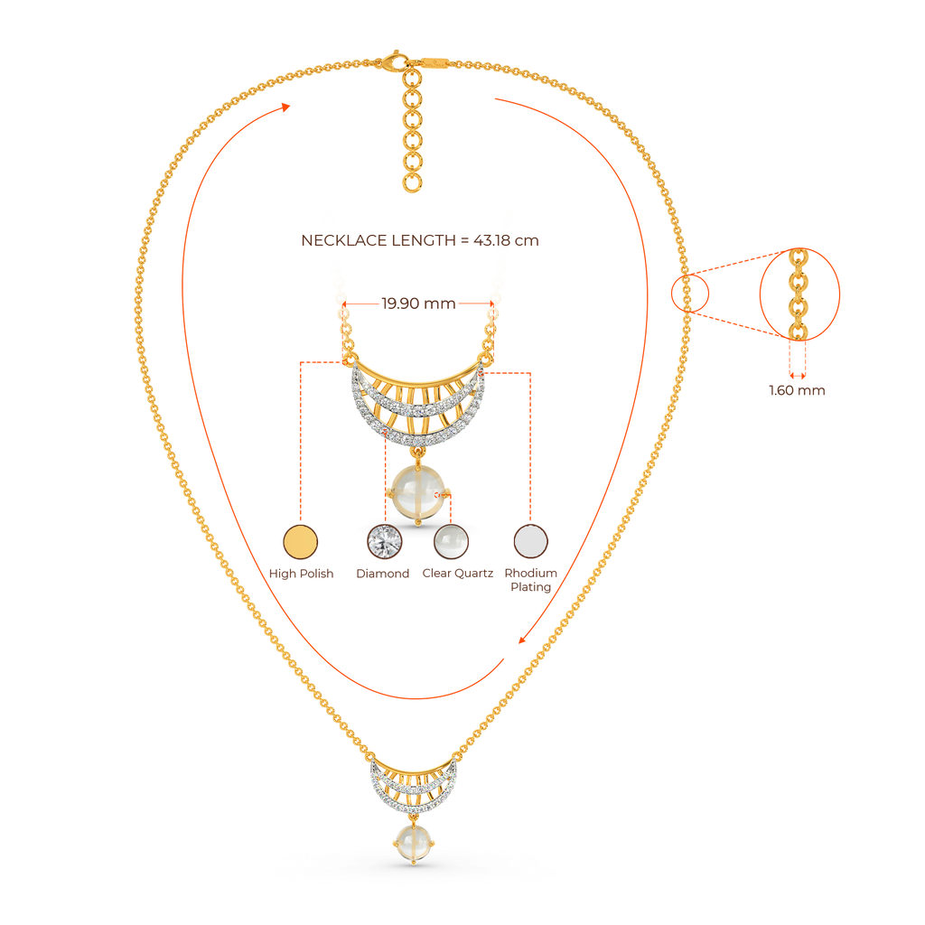 Quartz Aura Diamond Necklaces