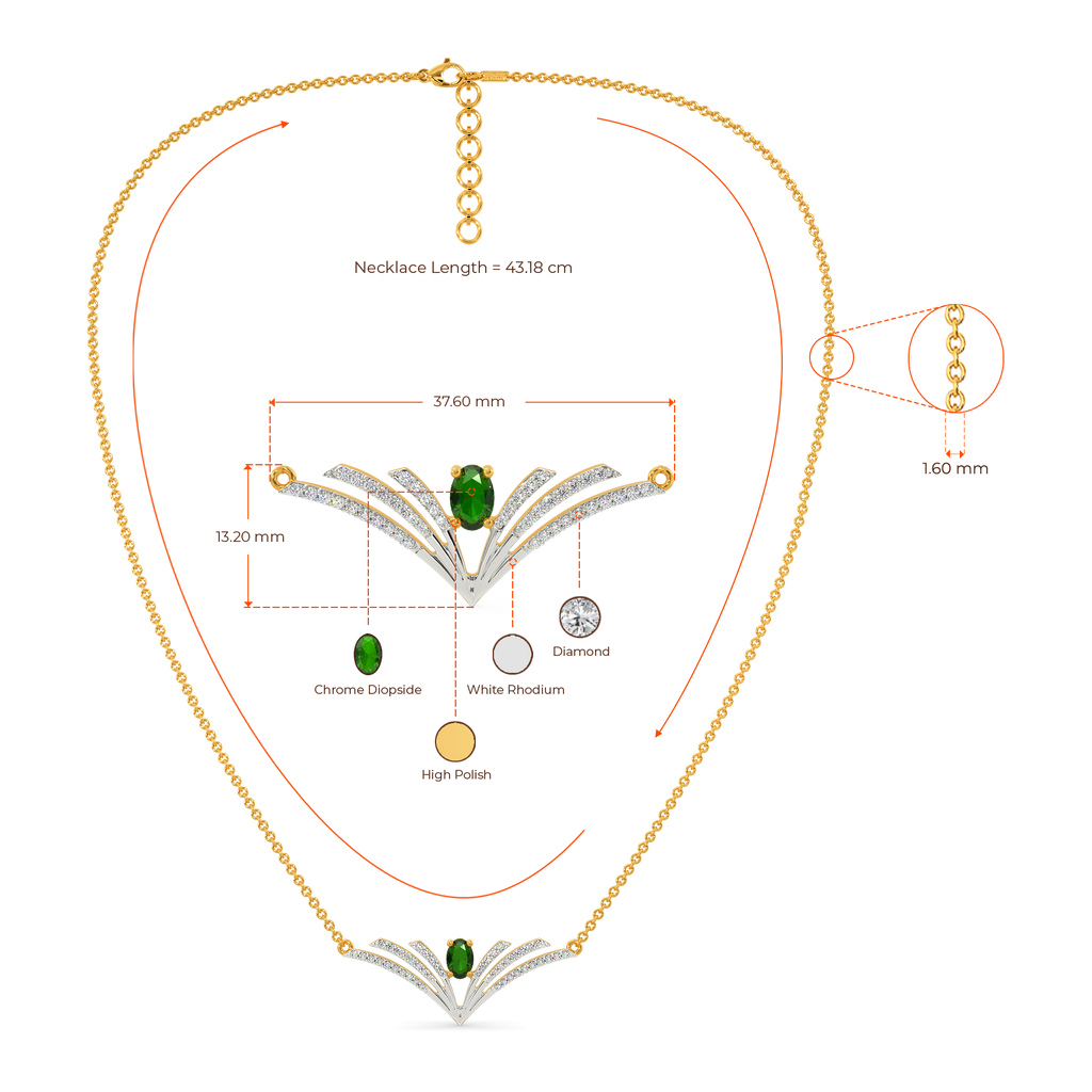 Green Spark Diamond Necklaces
