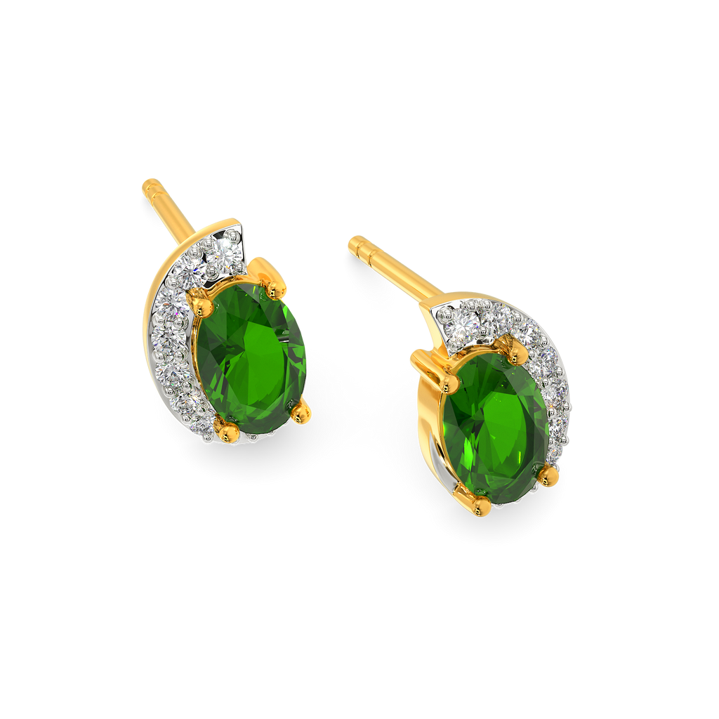 Green Glow Diamond Earrings