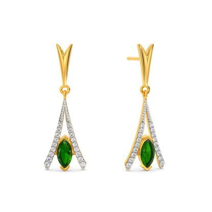 Green Vibes Only Diamond Earrings