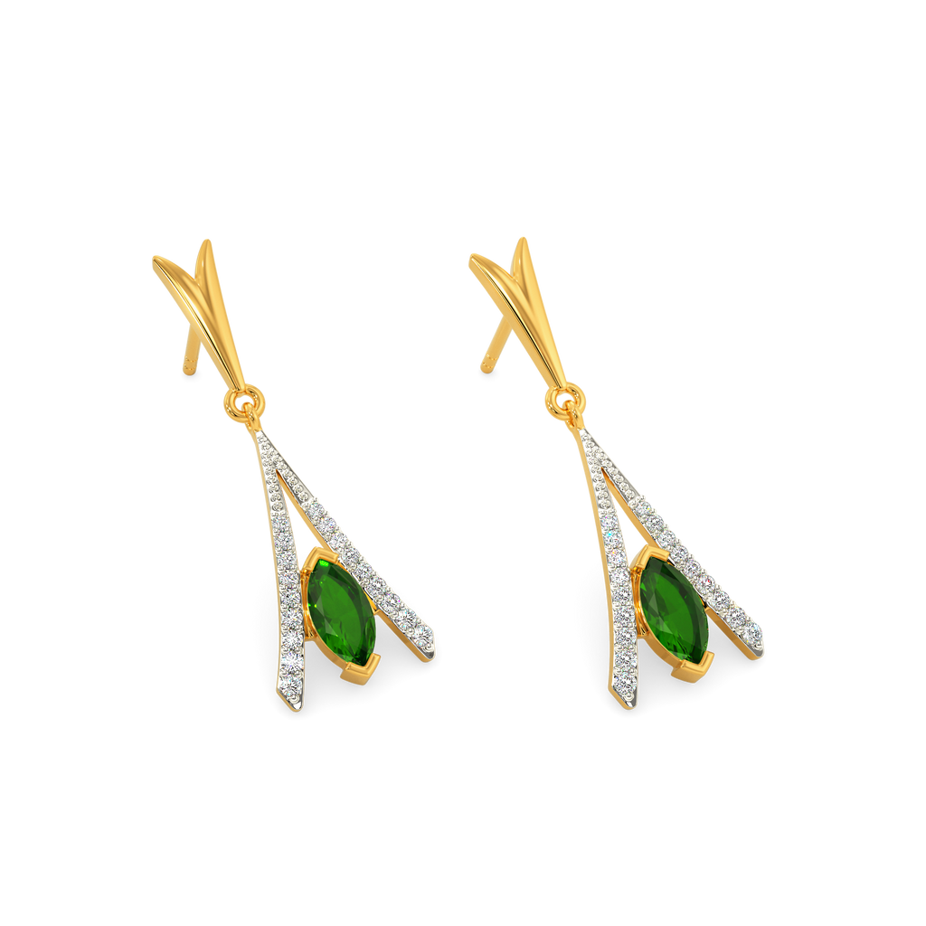 Green Vibes Only Diamond Earrings