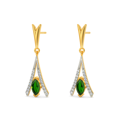 Green Vibes Only Diamond Earrings