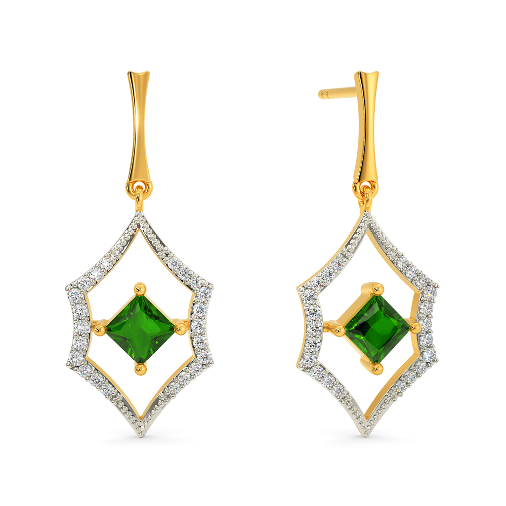 Green At Heart Diamond Earrings