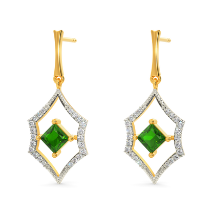 Green At Heart Diamond Earrings