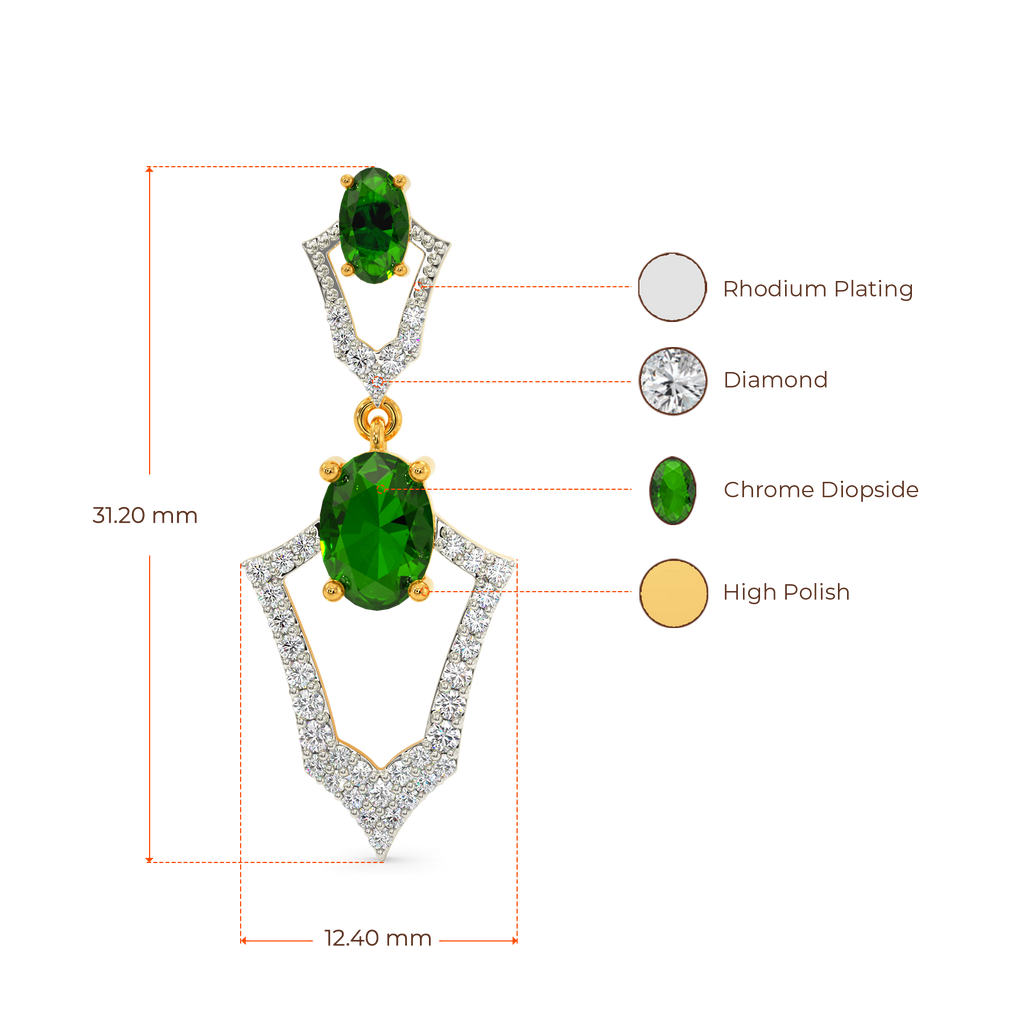 Green Ecstatic Diamond Earrings