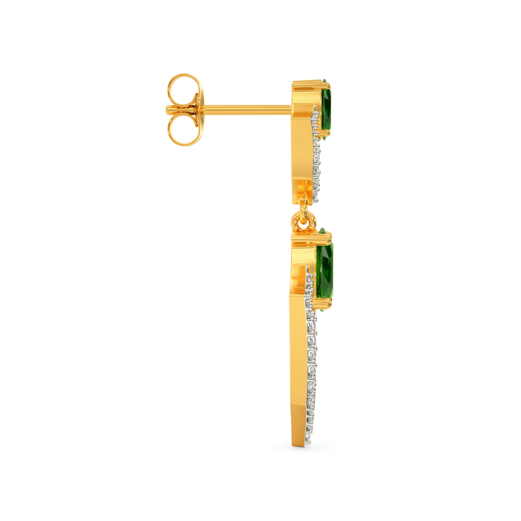 Green Ecstatic Diamond Earrings