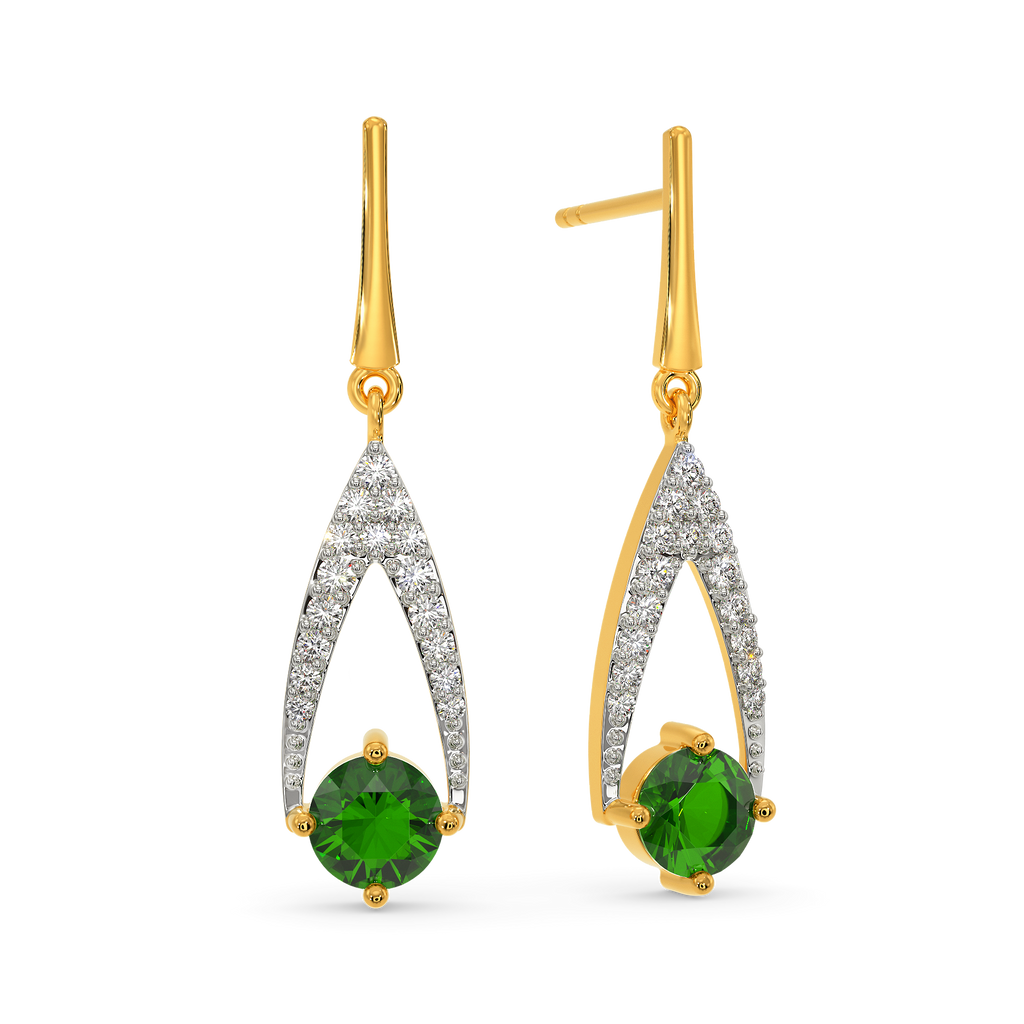 Green Gleam Diamond Earrings