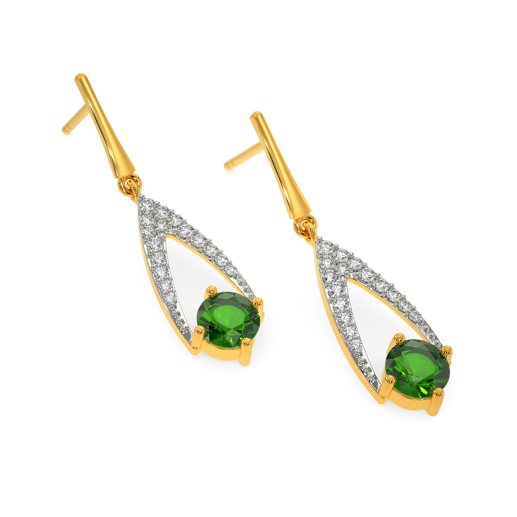 Green Gleam Diamond Earrings