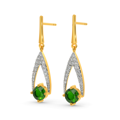 Green Gleam Diamond Earrings