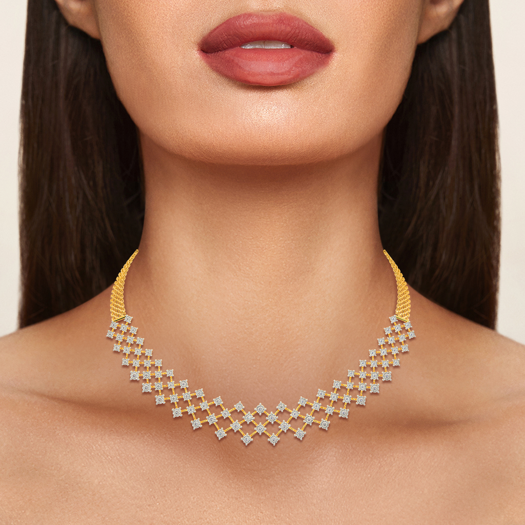 Mesh Sparkle Diamond Necklaces