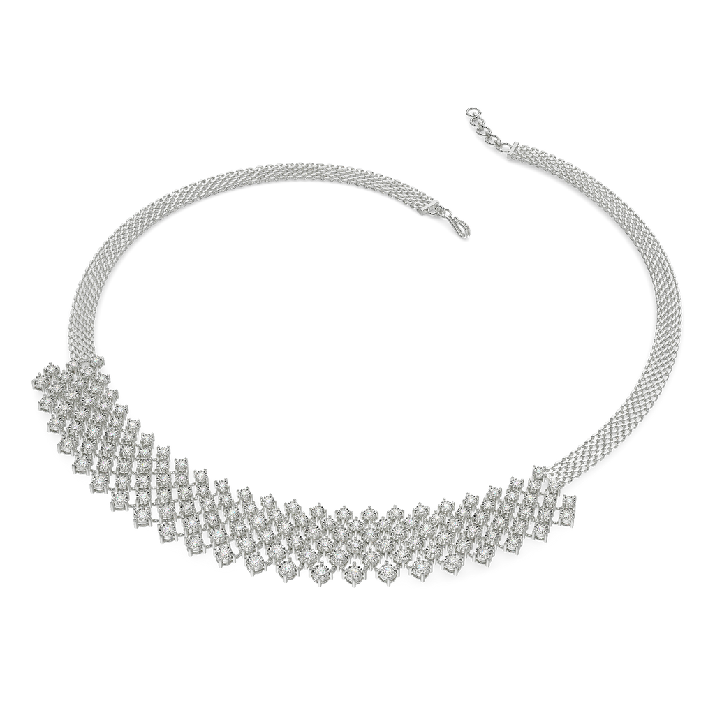 In A Mesh Mood Diamond Necklaces