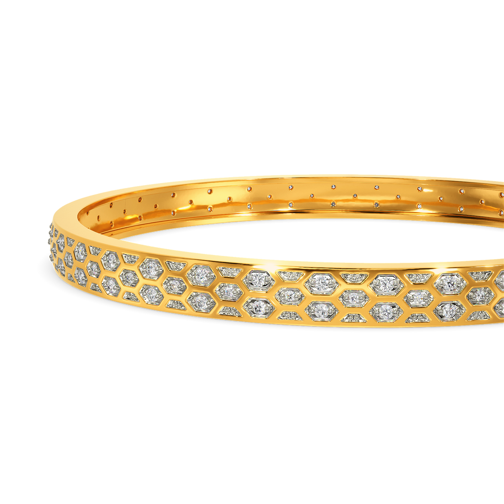 Enigmatic Scales Diamond Bangles