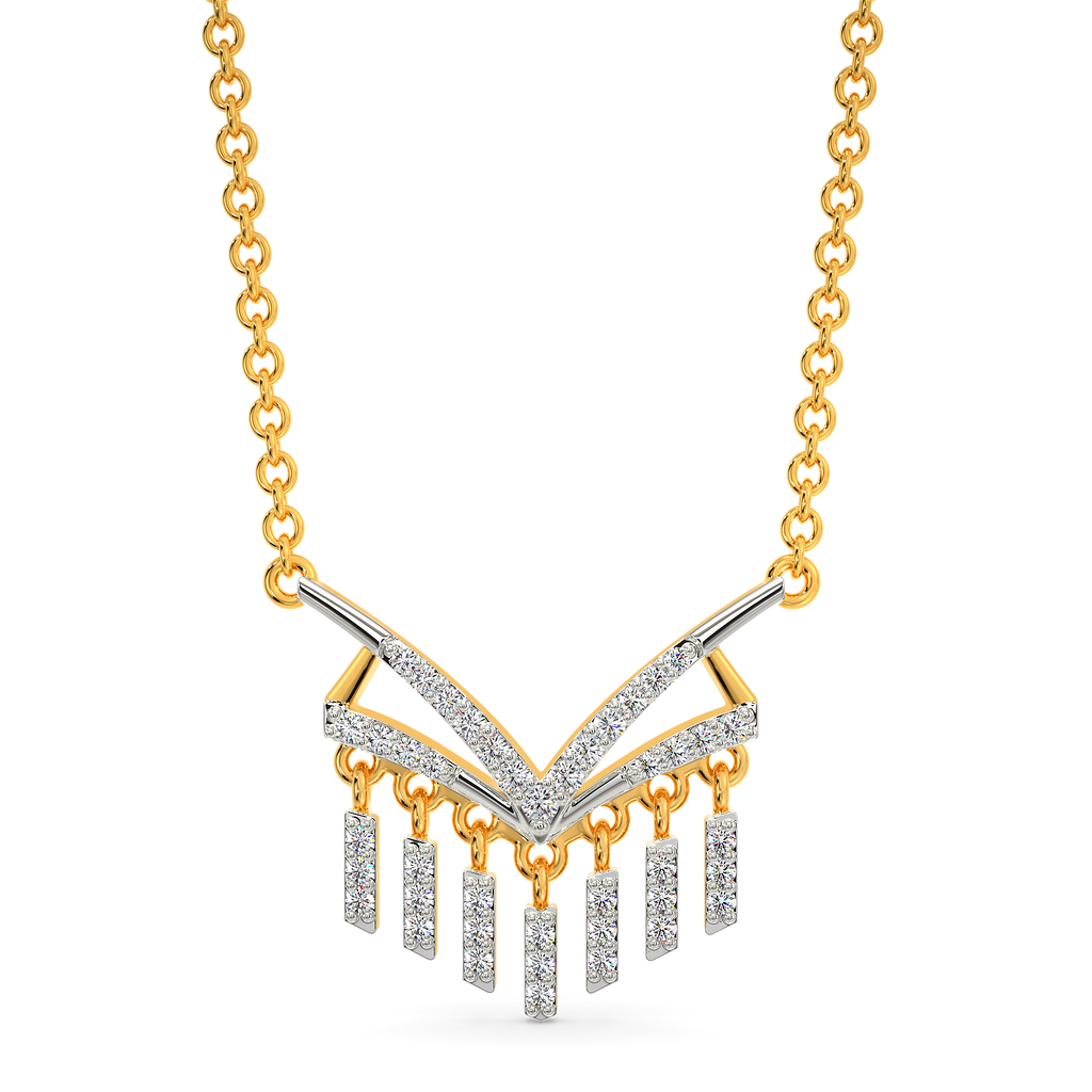 Strips Of Fringe Diamond Necklaces