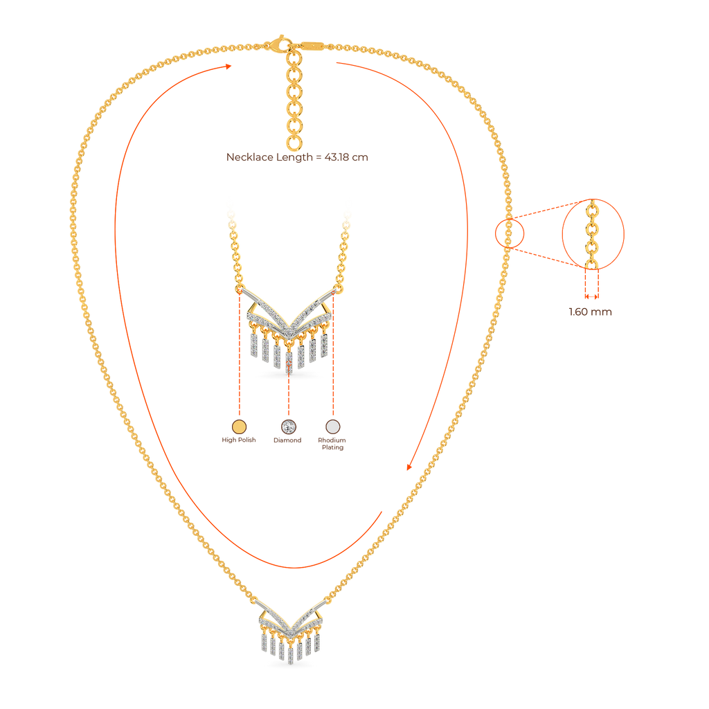 Strips Of Fringe Diamond Necklaces
