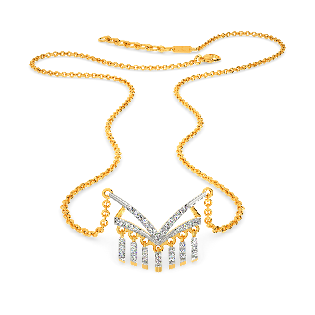 Strips Of Fringe Diamond Necklaces