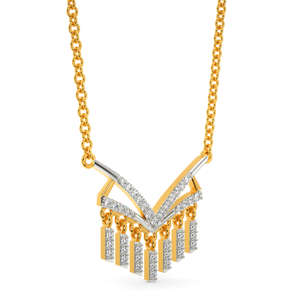 Strips Of Fringe Diamond Necklaces