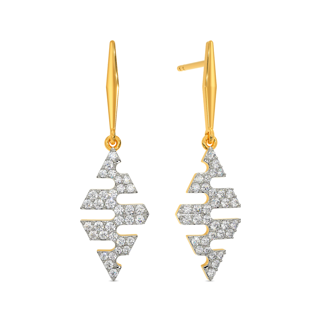 Cut Shot Diamond Earrings
