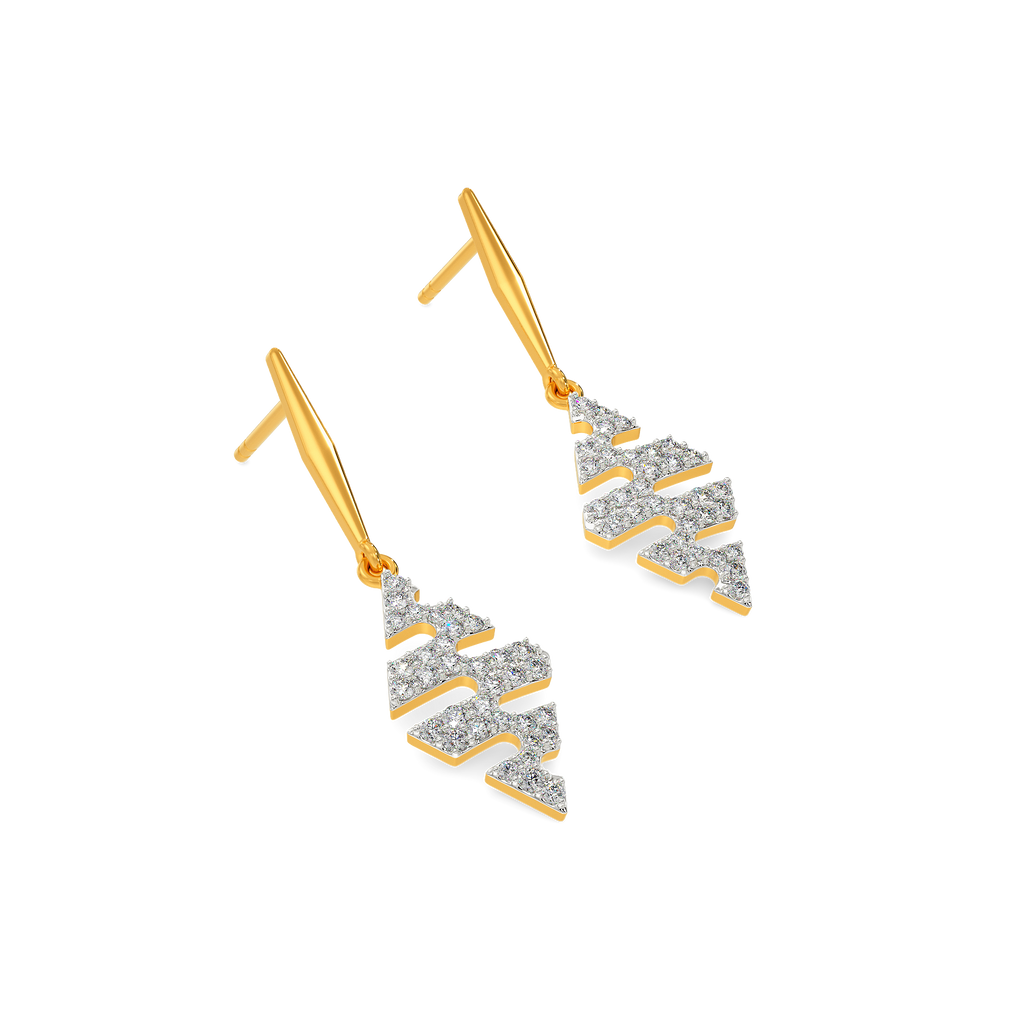 Cut Shot Diamond Earrings