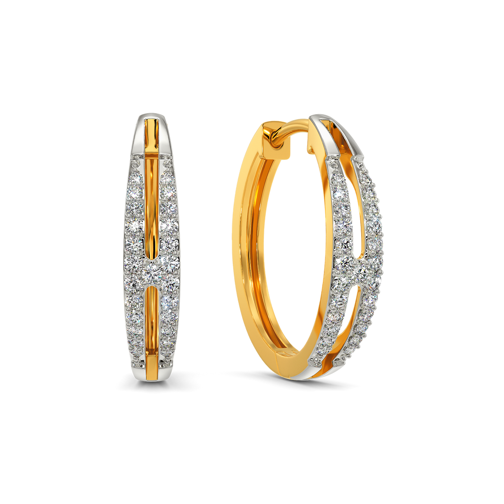 Asymmetric  Diamond Earrings