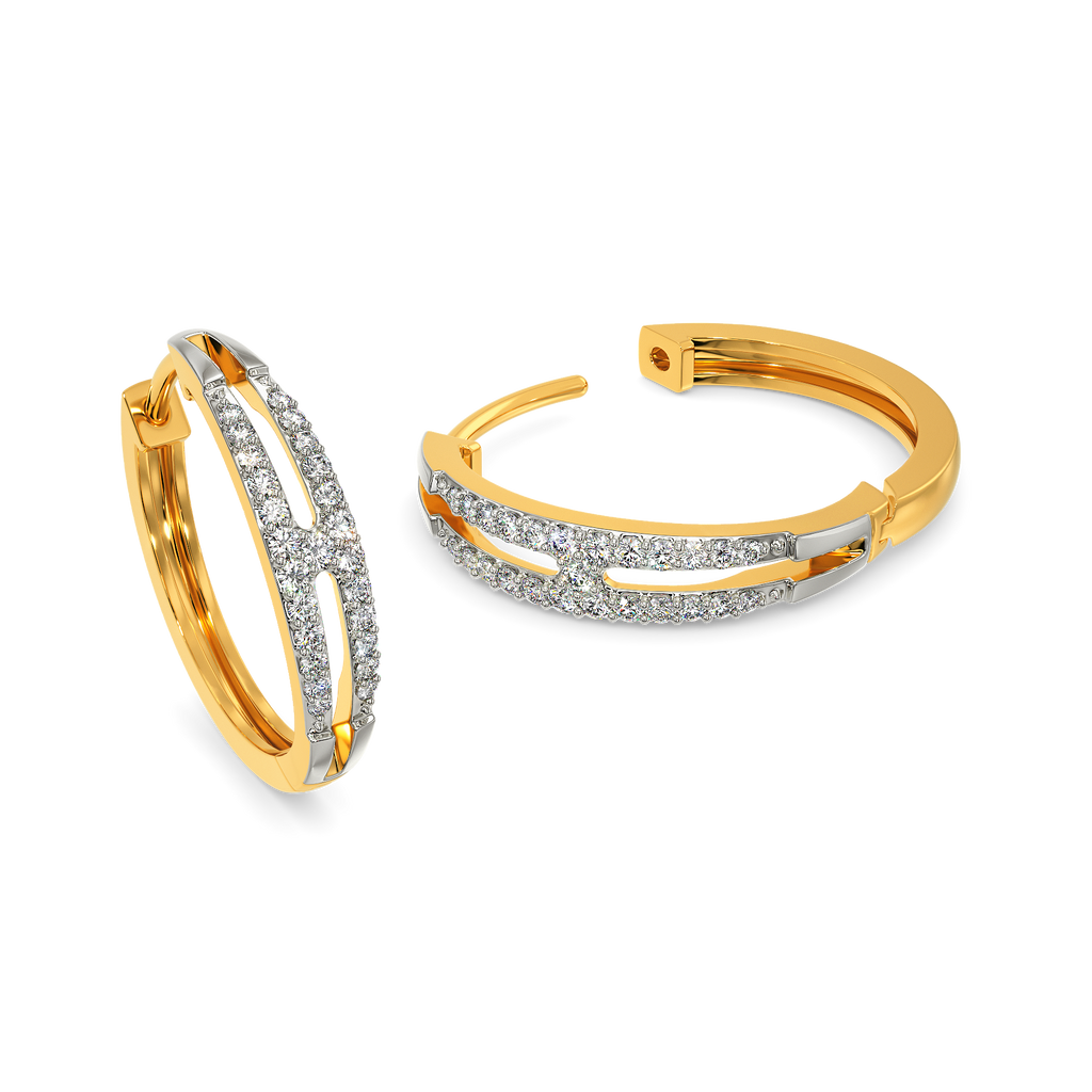 Asymmetric  Diamond Earrings