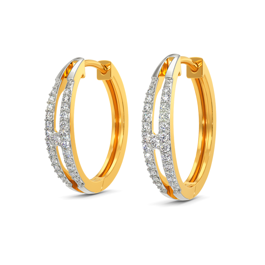 Asymmetric  Diamond Earrings