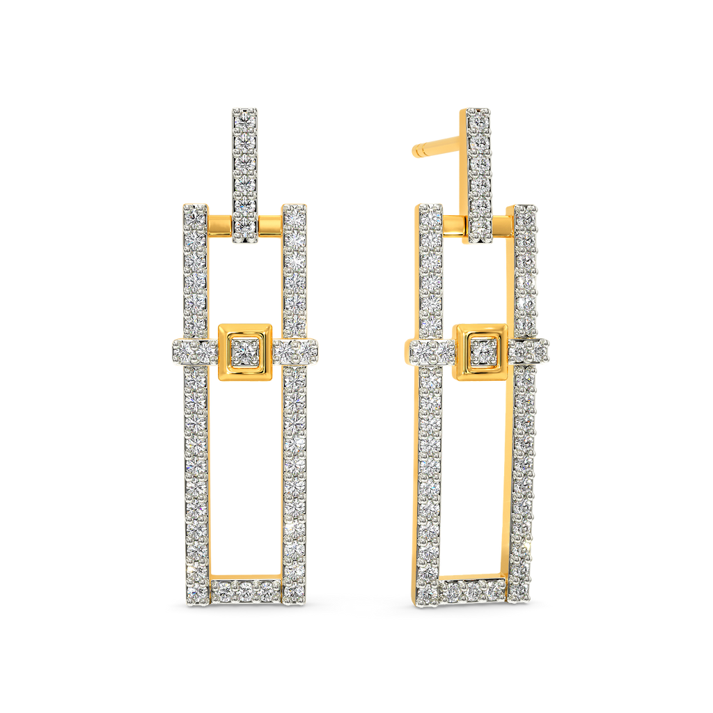 Straps N Buckle Diamond Earrings