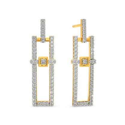 Straps N Buckle Diamond Earrings