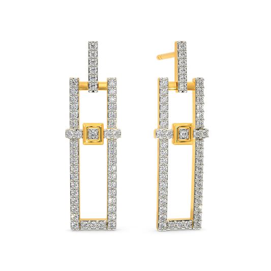 Straps N Buckle Diamond Earrings