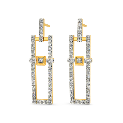 Straps N Buckle Diamond Earrings