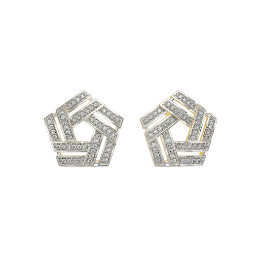 Whimsical Stripes Diamond Earrings