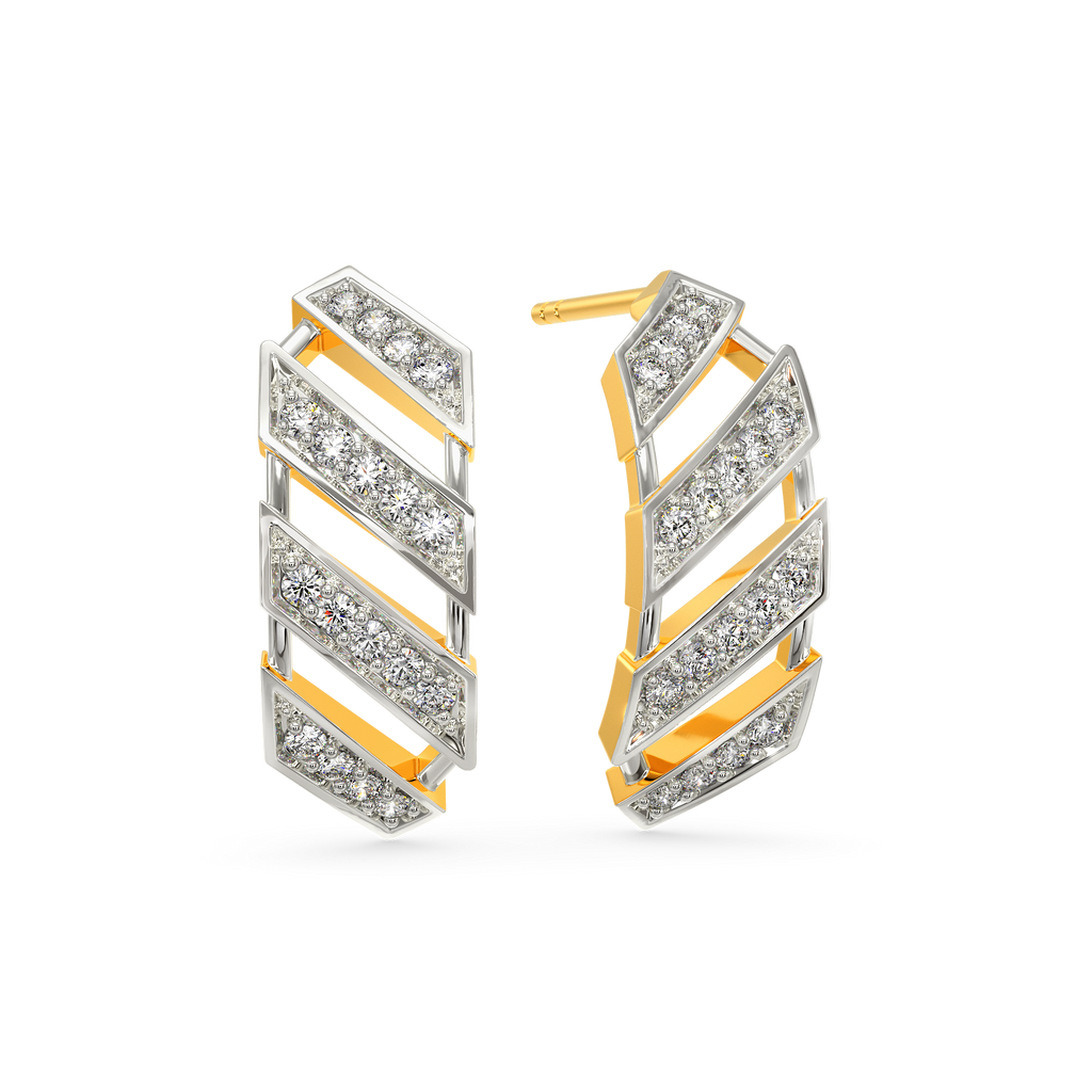 Stripe Mood Diamond Earrings