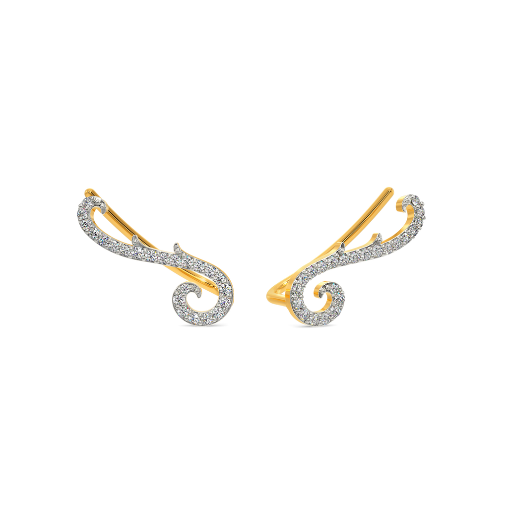 Swirling Elegance Diamond Earrings