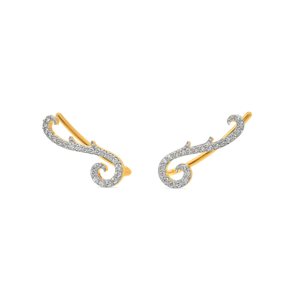 Swirling Elegance Diamond Earrings