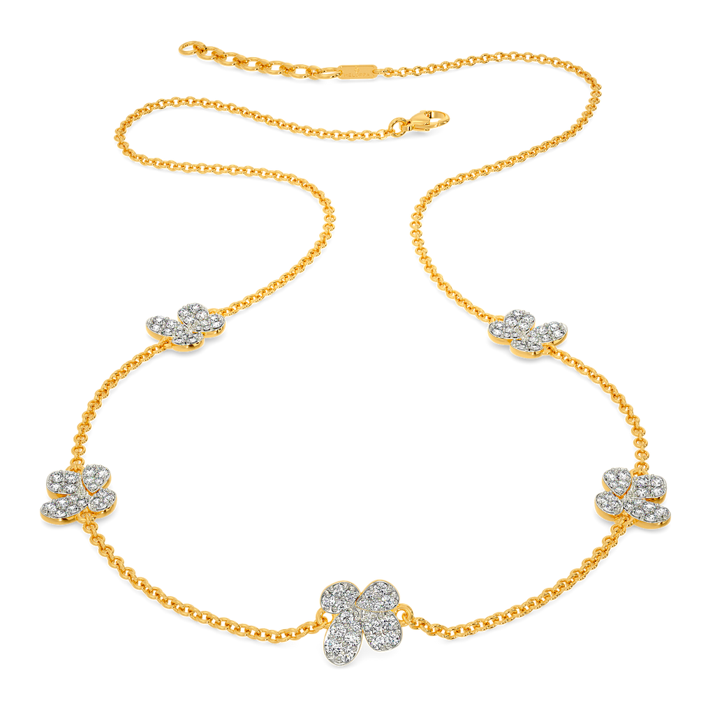 Dainty Lilac  Diamond Necklaces