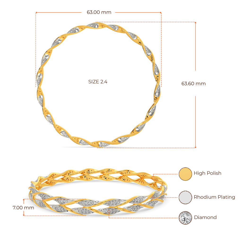 Ruffle Mania Diamond Bangles