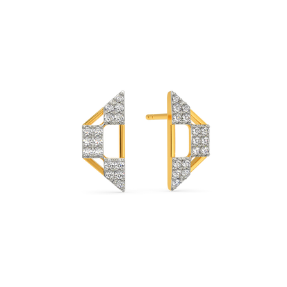 Caught the Net Vibe Diamond Earrings