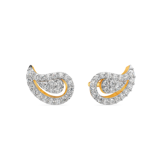 Swirling in Paisleys Diamond Earrings
