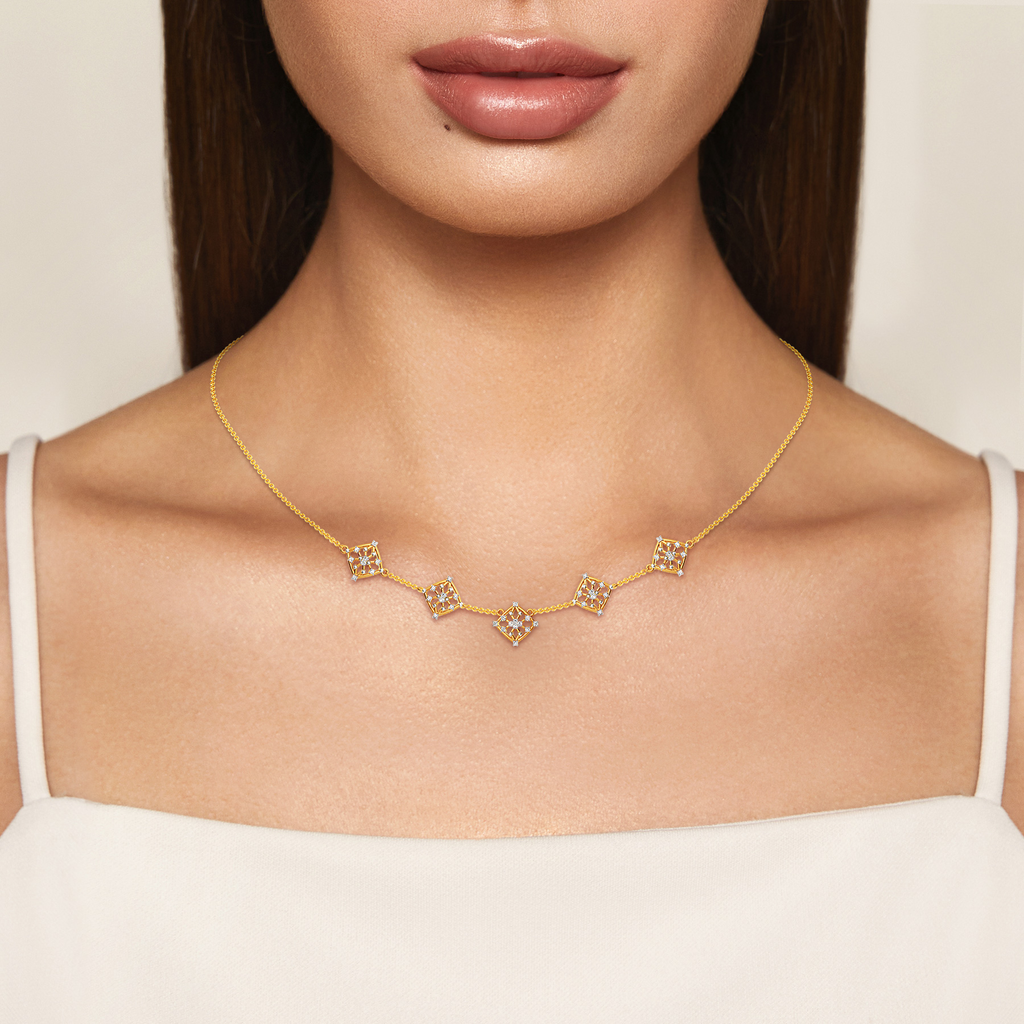 Lets Mesh It  Diamond Necklaces