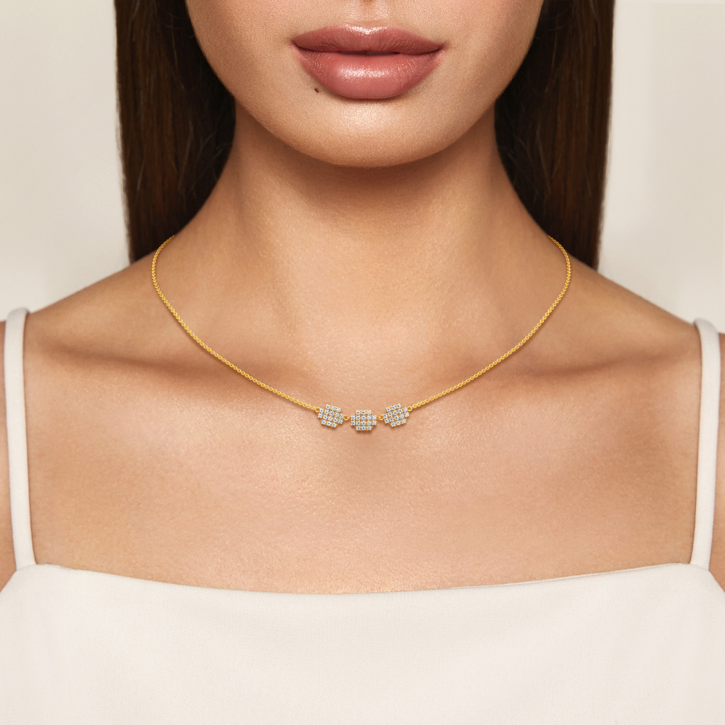 Mesh Vibes Only  Diamond Necklaces