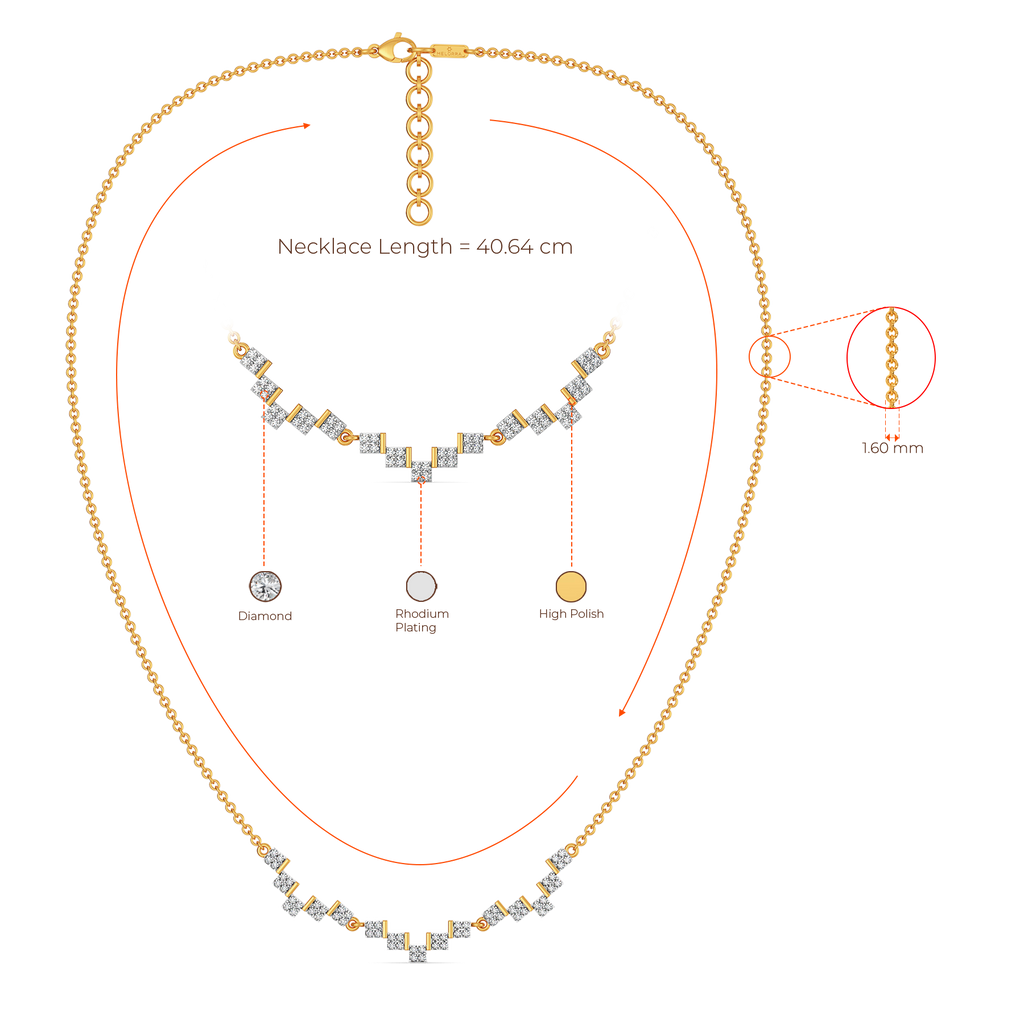 Plaid Perfect Diamond Necklaces