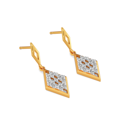 Power Plaid Diamond Earrings