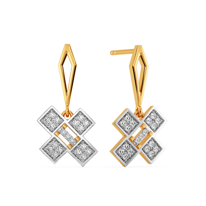 Play the Plaid Game Diamond Earrings