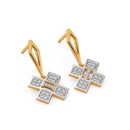Play the Plaid Game Diamond Earrings