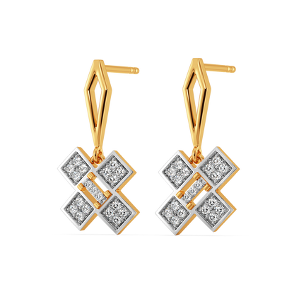 Play the Plaid Game Diamond Earrings